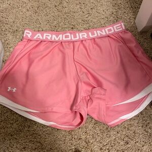 Pink under armour shorts size medium